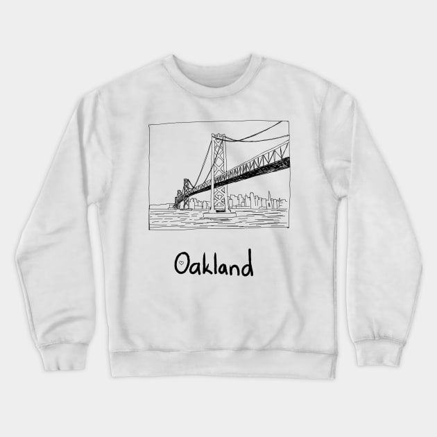 Cityscape Oakland California Crewneck Sweatshirt by jitkaegressy